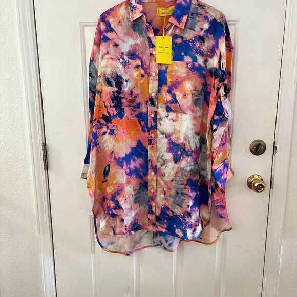 Everlane x Marques/Almeida Woman's Over-sized Long Tie-Dye Blouse Sz LR - Picture 5 of 10